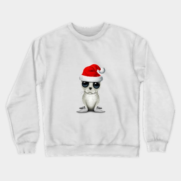 Baby Arctic Seal Wearing a Santa Hat Crewneck Sweatshirt by jeffbartels